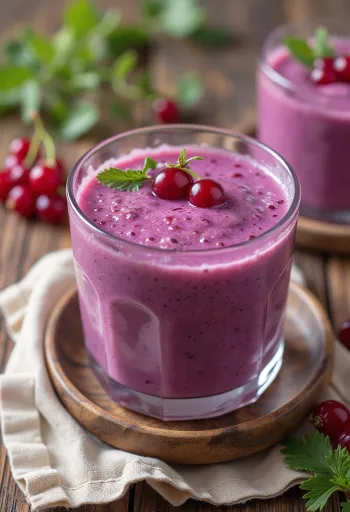Red currant smoothie with fresh currants