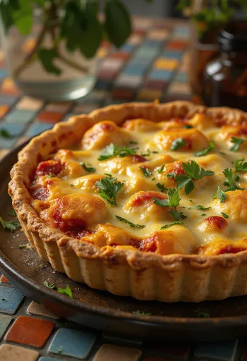 Tandoori chicken pot pie with golden crust
