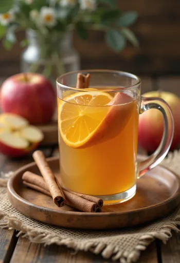 Cinnamon apple cider refresher served in glasses
