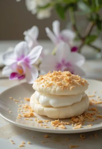 Coconut bao bun served