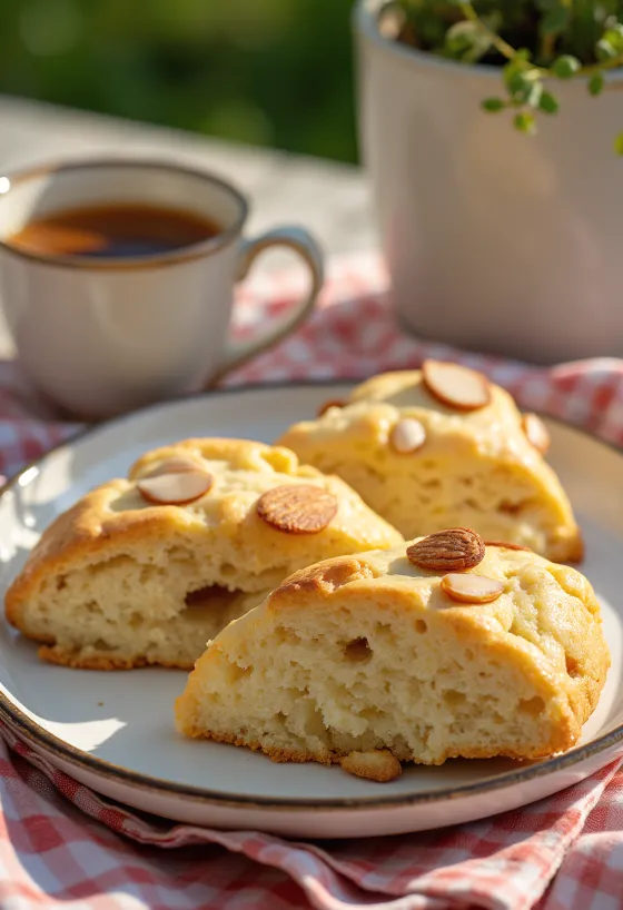 Almond scone served