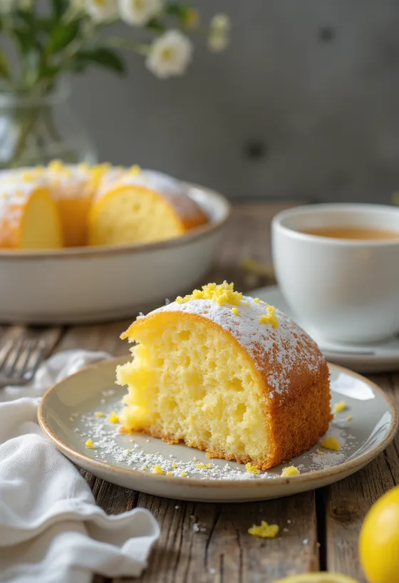 Lemon loaf cake with glaze