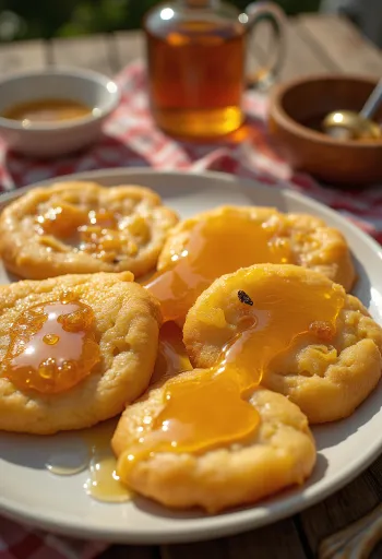 Sweet Chilean Sopaipillas topped with honey and cinnamon