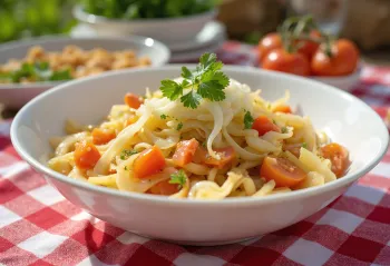 Yuba and tomato cabbage in a skillet