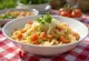 Yuba and tomato cabbage in a skillet