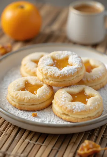 Apple orange linzer cookies served