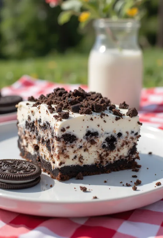 Oreo cake served