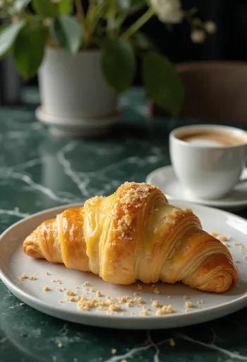 Cheese and sour cream croissants served on a plate