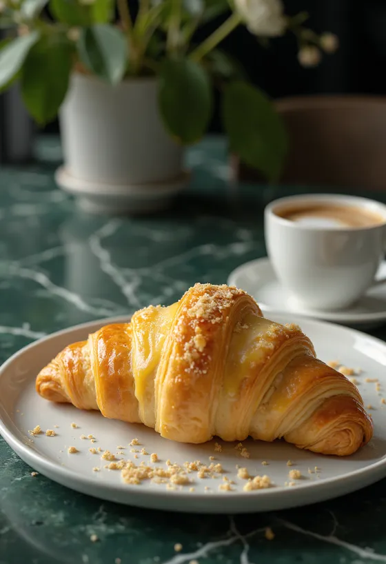 Cheese and sour cream croissants served on a plate