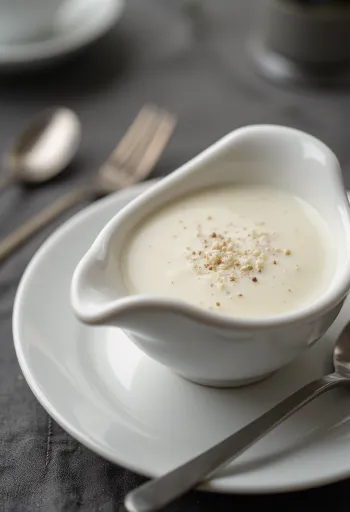 Creamy rosemary sauce served
