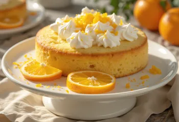 Vanilla Orange Cake decorated with slices