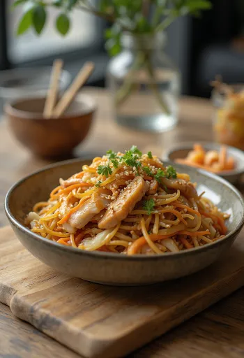 Chicken Yakisoba with crisp vegetables
