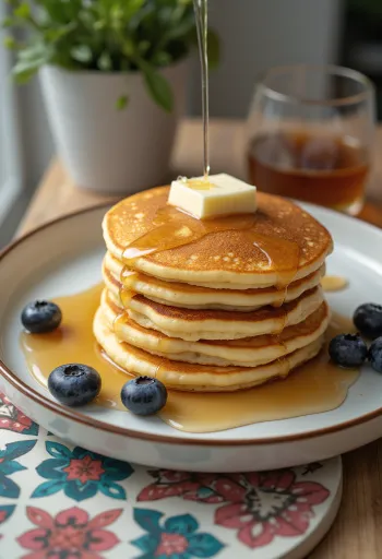 Stack of American pancakes