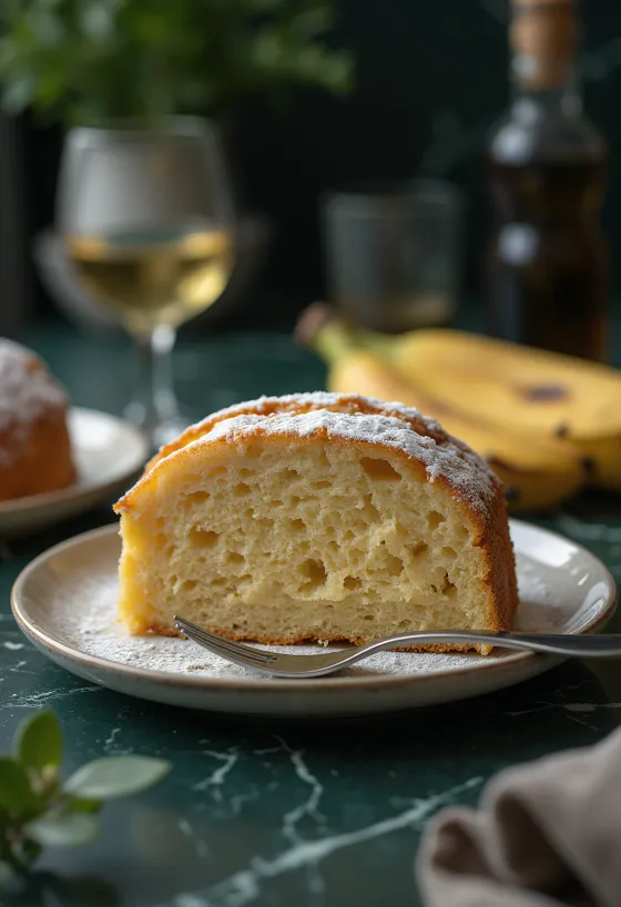 Golden brown banana bread slices