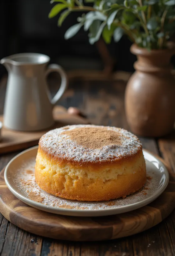 Slices of cinnamon sponge cake