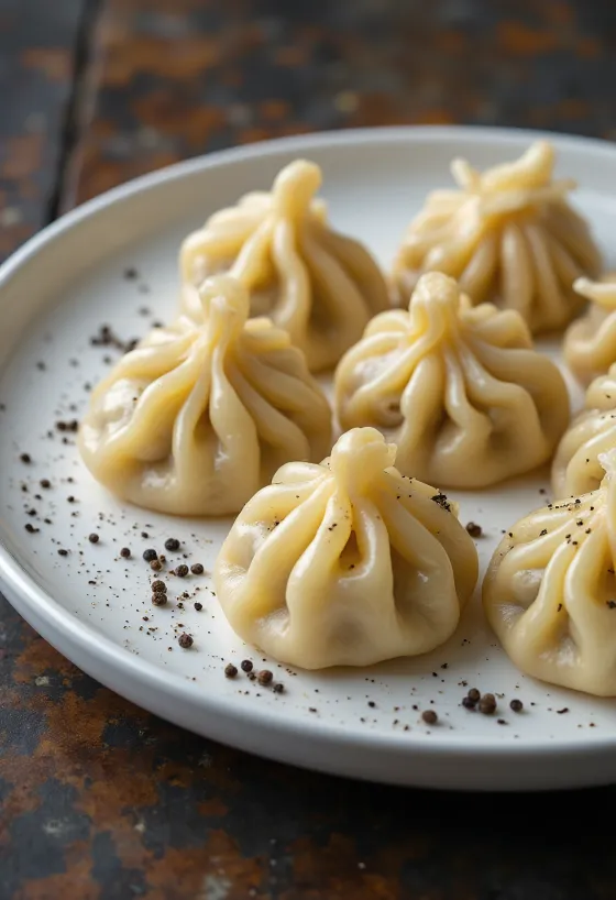 Khinkali served on a platter