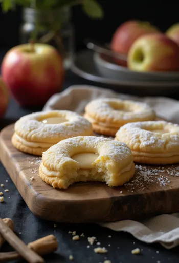 Vanilla apple linzer cookies served