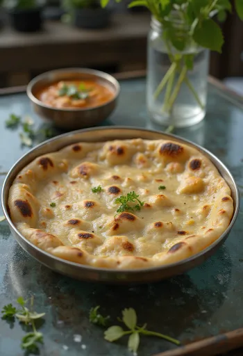 Freshly baked Indian Bhakri flatbread