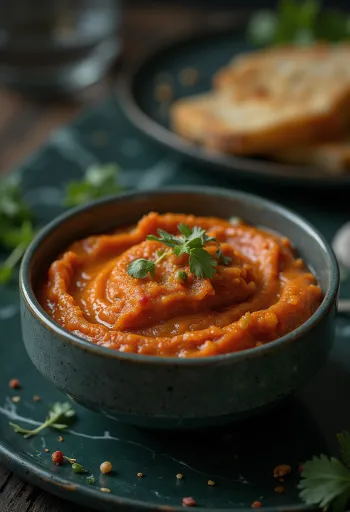 Romesco sauce served with grilled vegetables