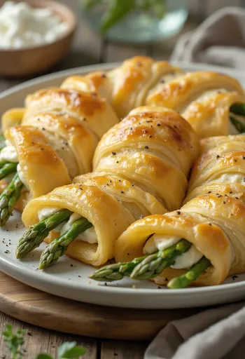 Asparagus burek served