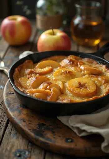 Apfelpfannkuchen German apple pancake served