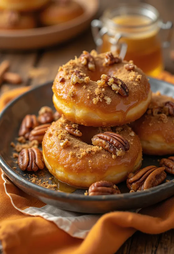 Cinnamon Pecan Fritters served