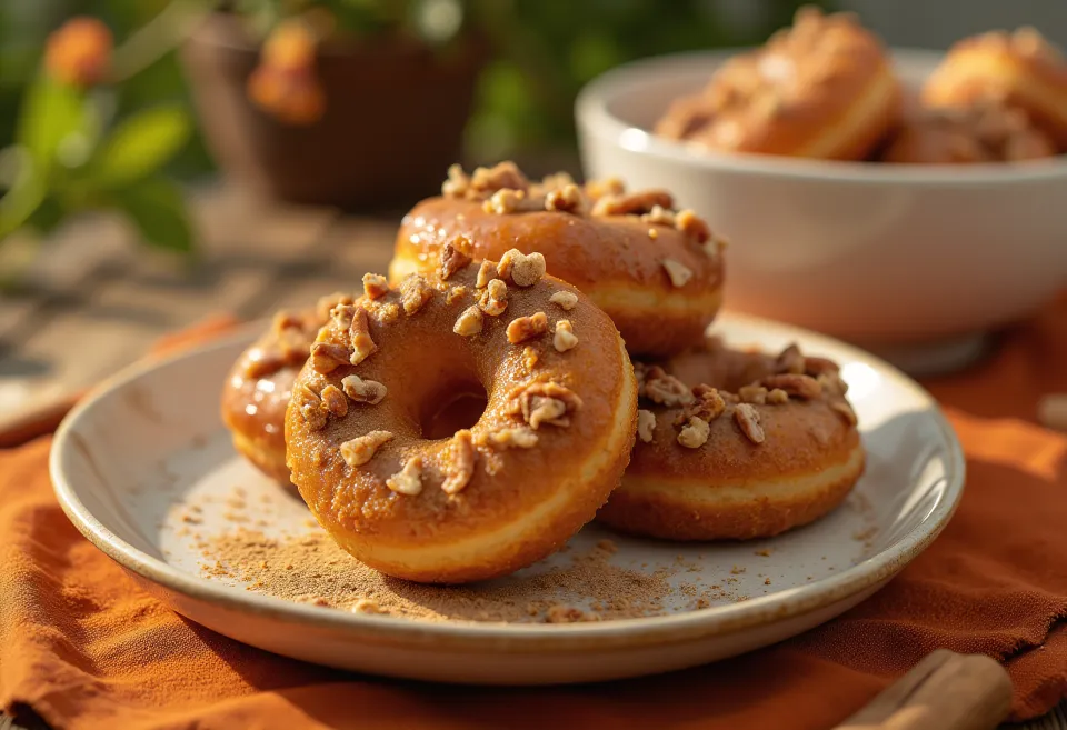 Cinnamon Pecan Fritters served