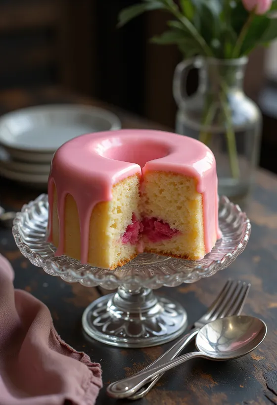 Punch cake served