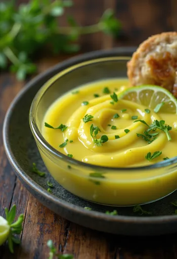 Tarragon mustard lime sauce served