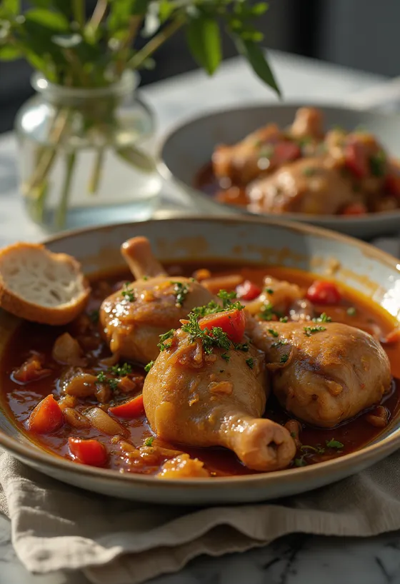 Chicken Gizzard Stew served with parsley