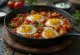 Spicy Shakshuka with eggs and vegetables.