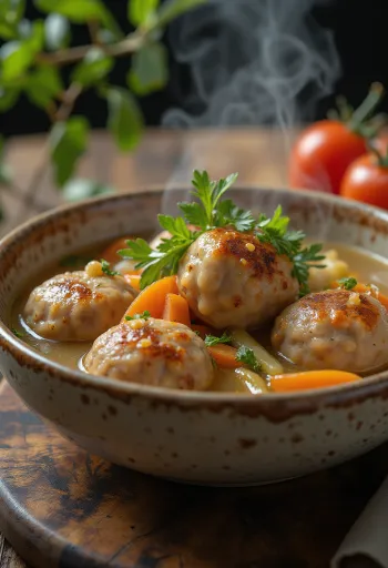 Albóndigas meatballs served in tomato sauce