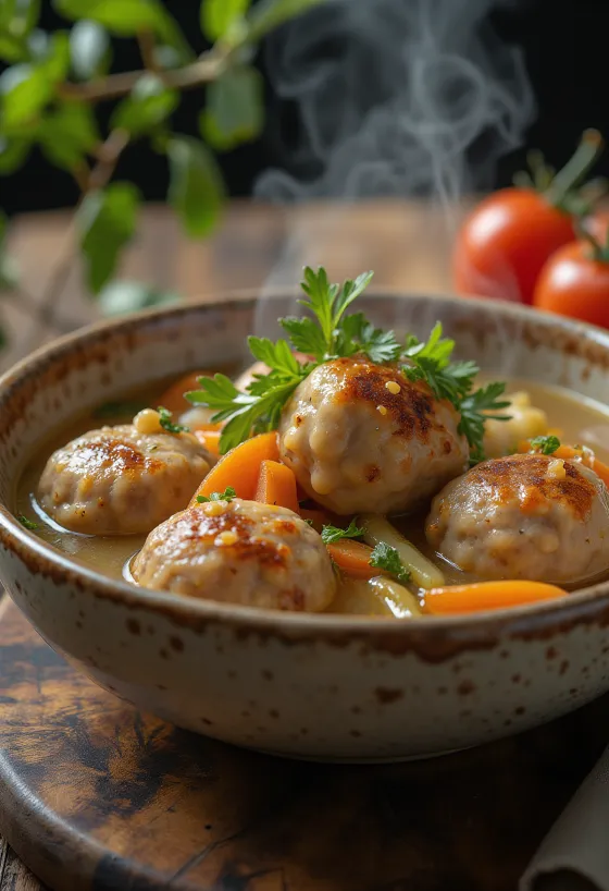 Albóndigas meatballs served in tomato sauce