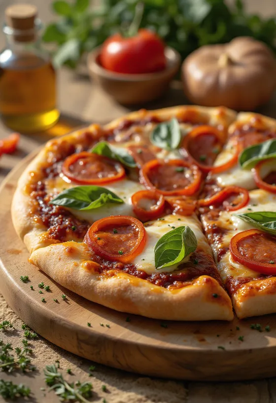 BBQ sauce Diavola pizza served
