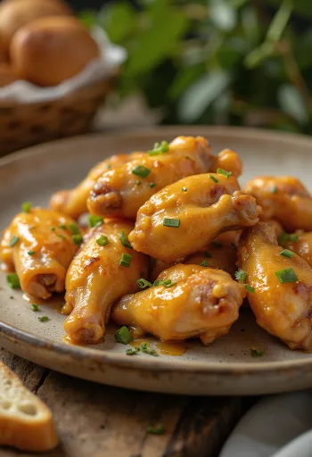 Chicken wings with honey mustard sauce