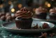 Chocolate truffle cupcakes served