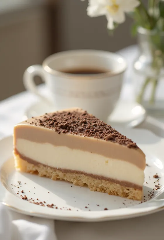 Chestnut mousse cake elegantly served