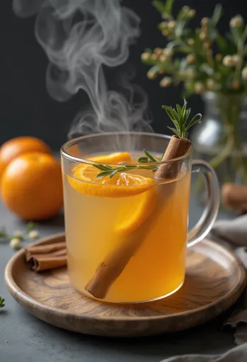 Mandarin cider served in a glass