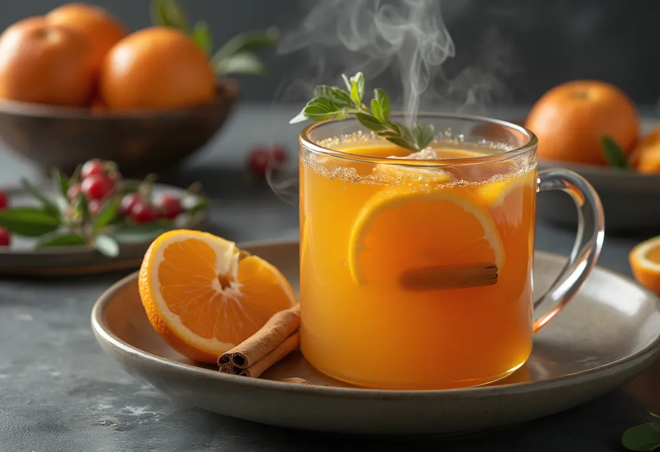 Mandarin cider served in a glass