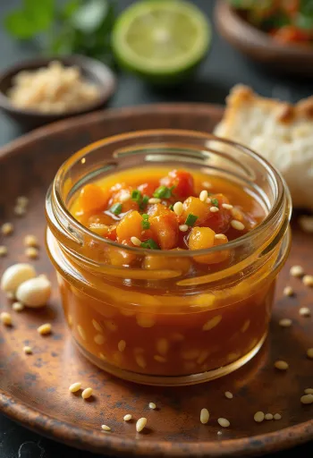 Chili lime sesame dressing in a jar