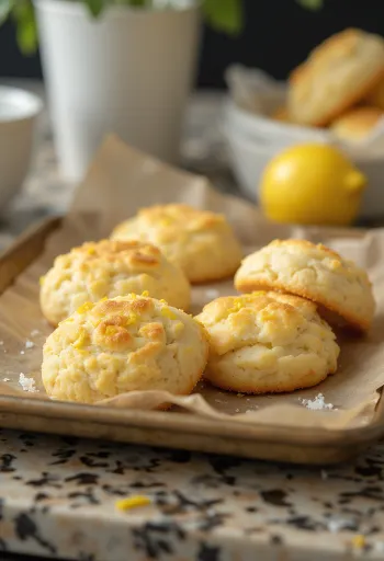 Golden brown cottage cheese cookies sprinkled with sugar