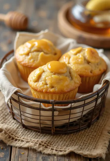 Banana honey muffins served