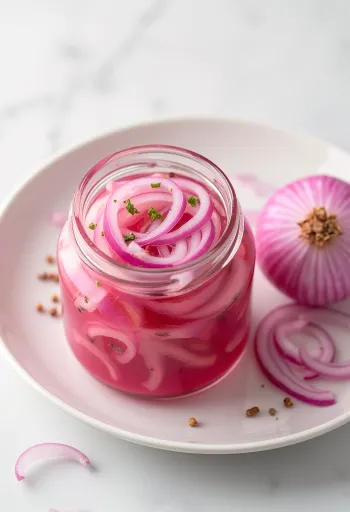 Jar of pickled red onions