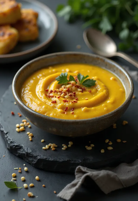 Coconut curry tahini sauce served in a bowl