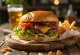 House Burger with crispy pancetta and grilled onions