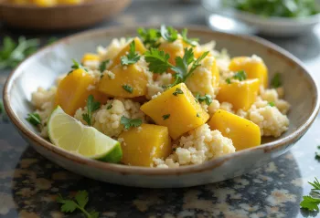 Creamy Coconut Aloo Gobi garnished with cilantro