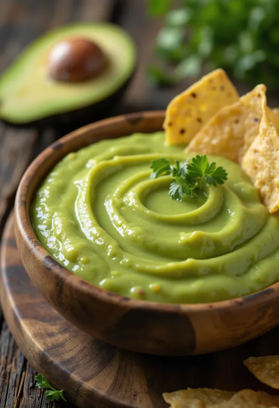 Spicy avocado sauce served in a bowl