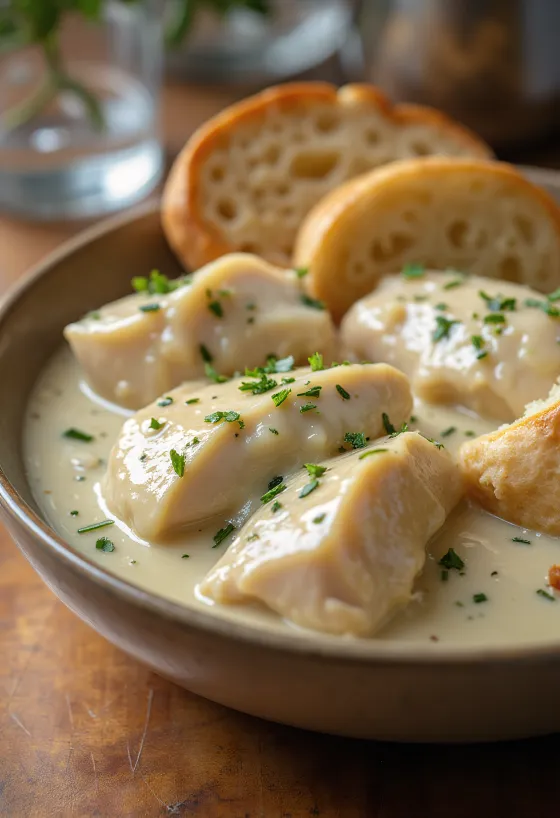 Chicken breast in creamy dill sauce