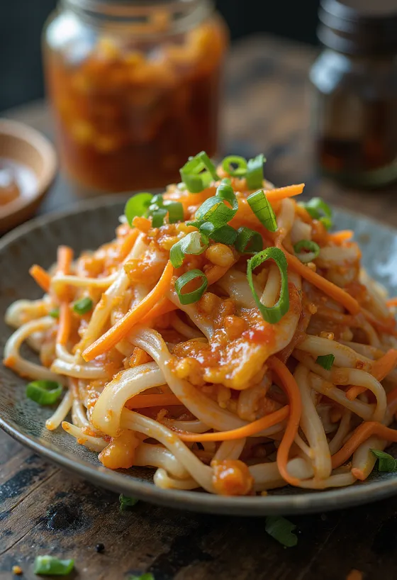 Sweet and sour kimchi served
