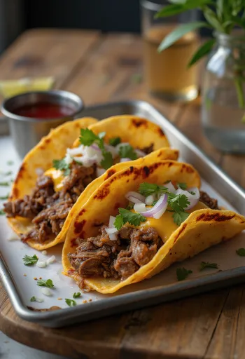 Lamb Birria Tacos, spicy Mexican lamb in tortillas